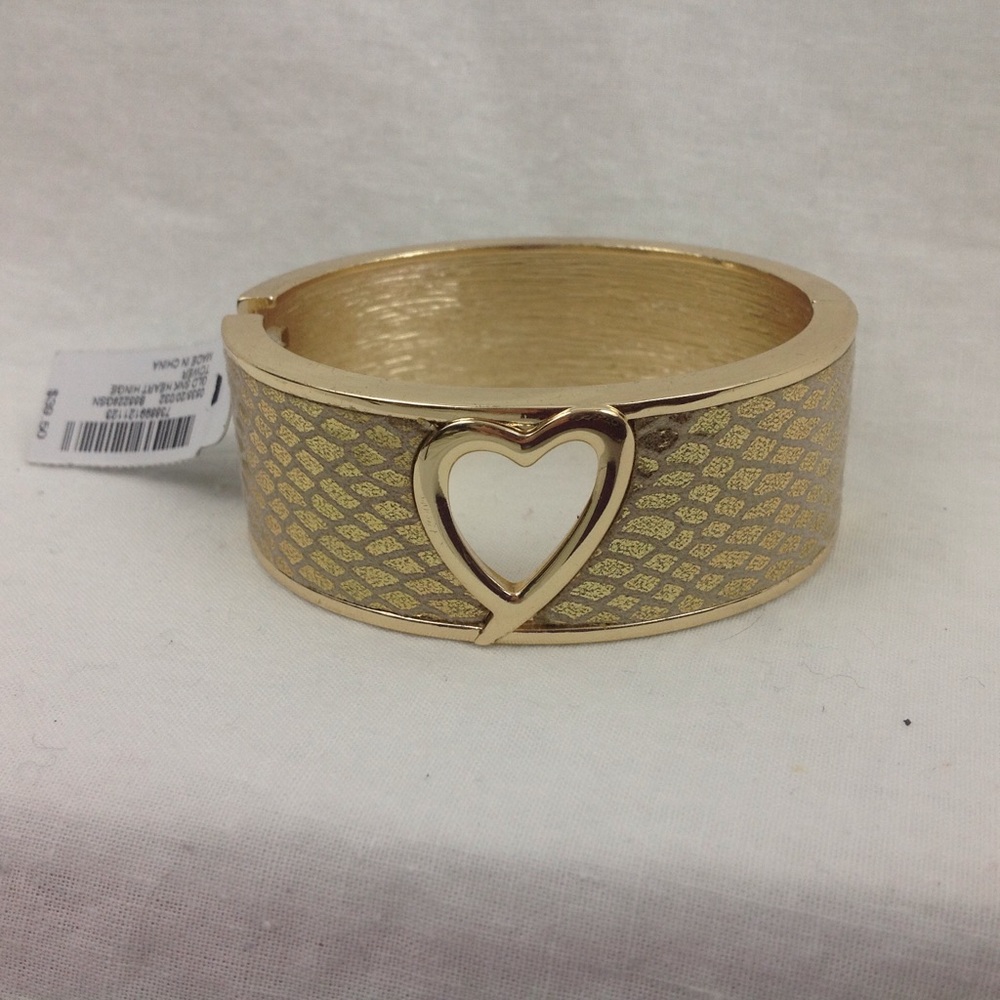 Thalia Sodi Heart Hinge Bracelet Jewelry Goldtone