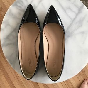 Black patent jcrew flats
