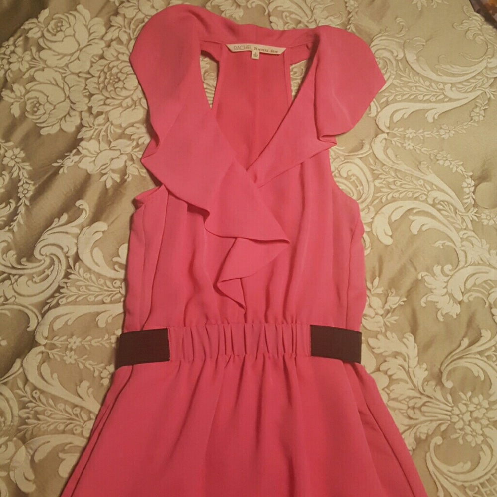 Rachel Roy Pink and Black Midi dress