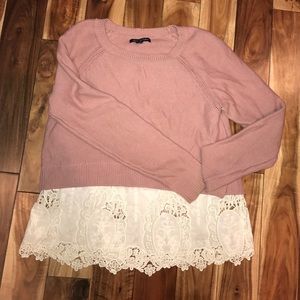 Adorable lace bottomed sweater