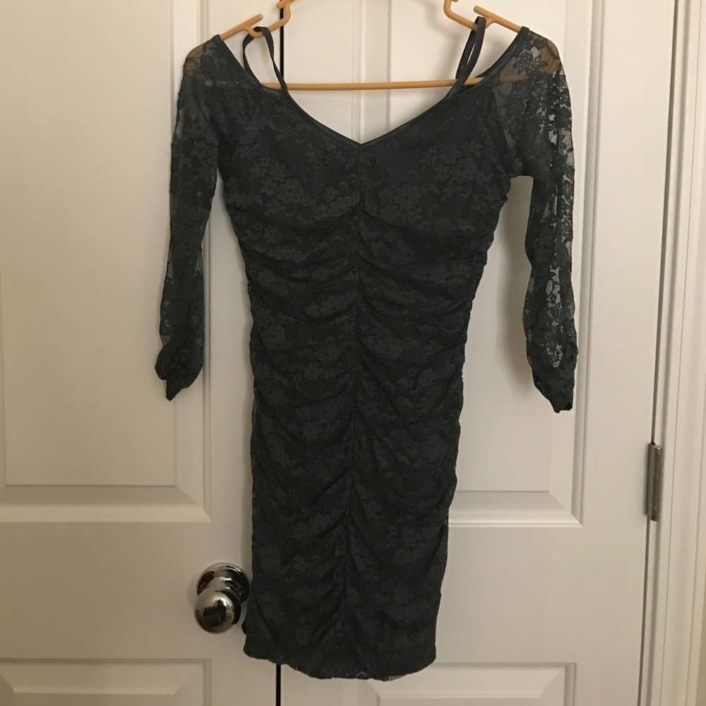 Arden B. Off the Shoulder Blue Lacey Dress