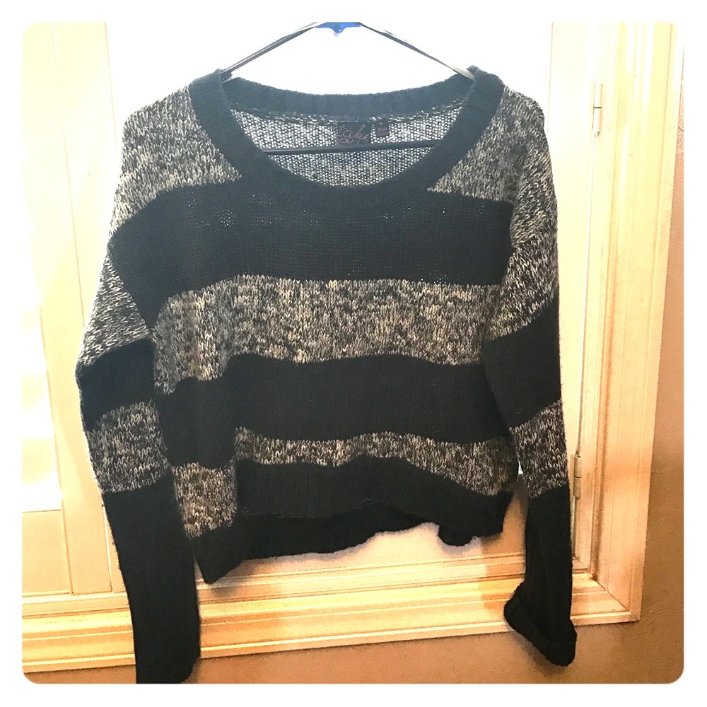 Cropped strip sweater