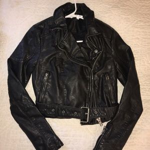 Free People Cropped Vegan Leather Jacket
