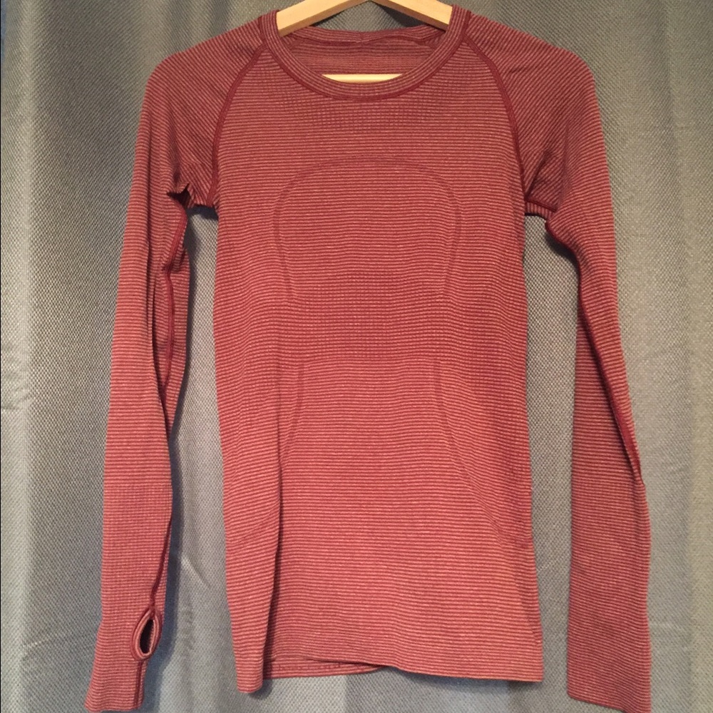 Red Lululemon long sleeve swiftly