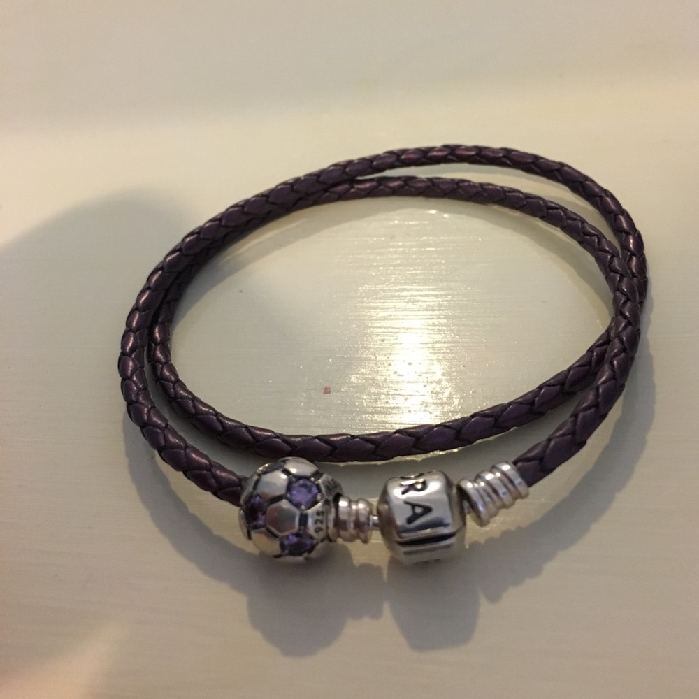 Pandora Purple Double Leather Bracelet