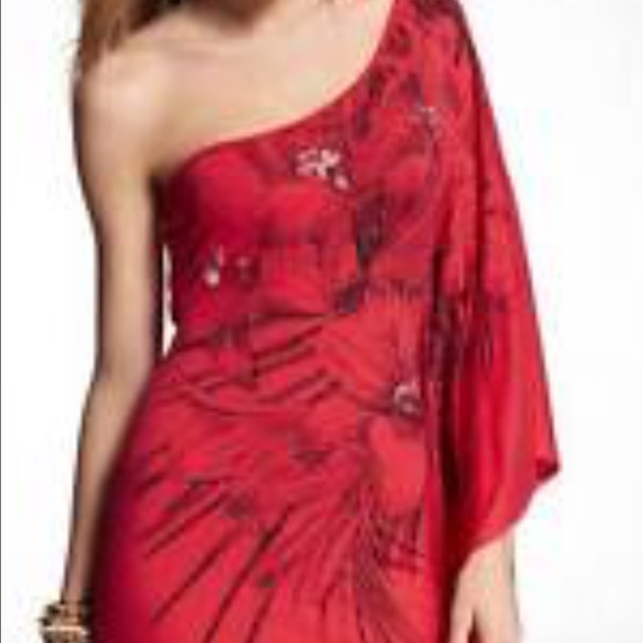 Express Batwing One Shouldered Dress XS Sequins - Picture 2 of 7