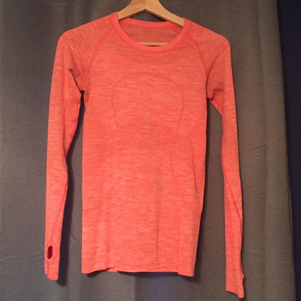 Coral Lululemon swiftly long sleeve