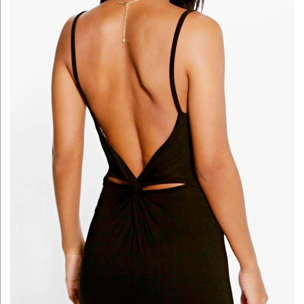 Black slit maxi dress