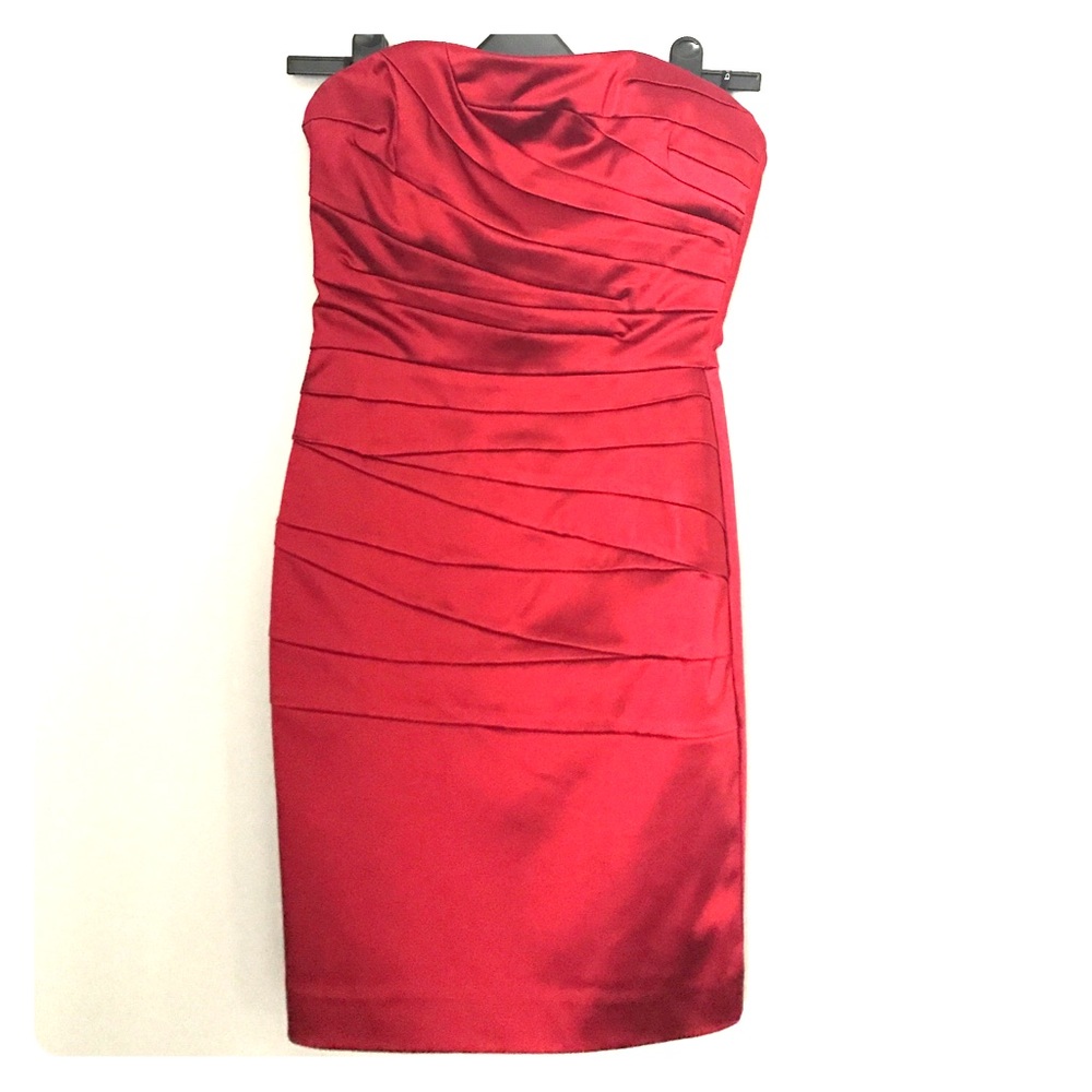 Bebe deep red silky bodycon dress