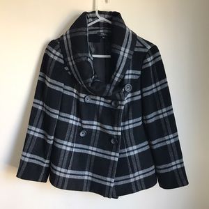 Super Soft Plaid Mini Pea Coat