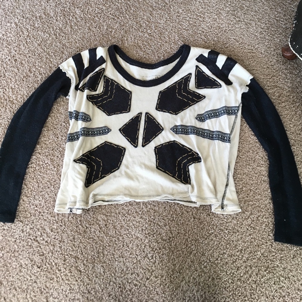 FREE PEOPLE blue/cream RARE sweater