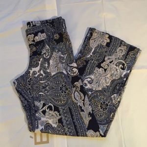 Cache Navy paisley print pants