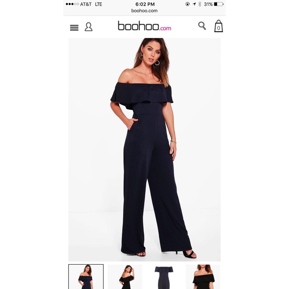 Anni Bardot Ruffle Wide Leg Jumpsuit