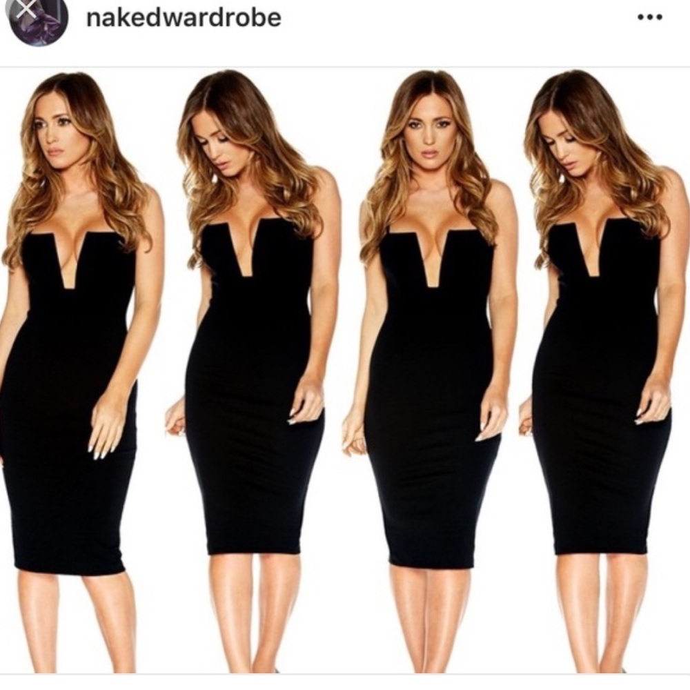 Black little black V wired bust dress
