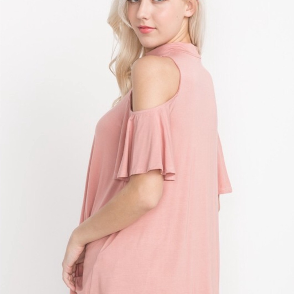 Savanna Blush Choker Open Shoulder Top💕1 Left - Picture 5 of 7