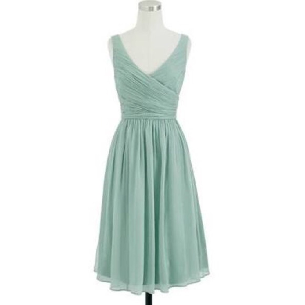 J. Crew Heidi Silk Chiffon Dress in Dusty Shale