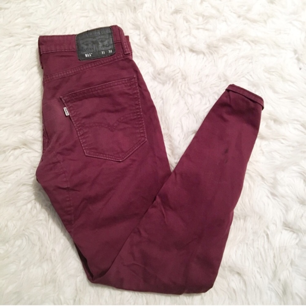 Maroon Levi Jeans