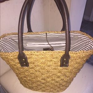 J Crew Straw Basket Bag Purse