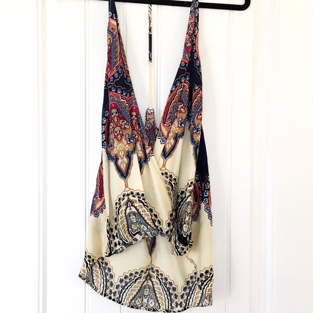 SOLD IN BUNDLE Low cut open back boho tank