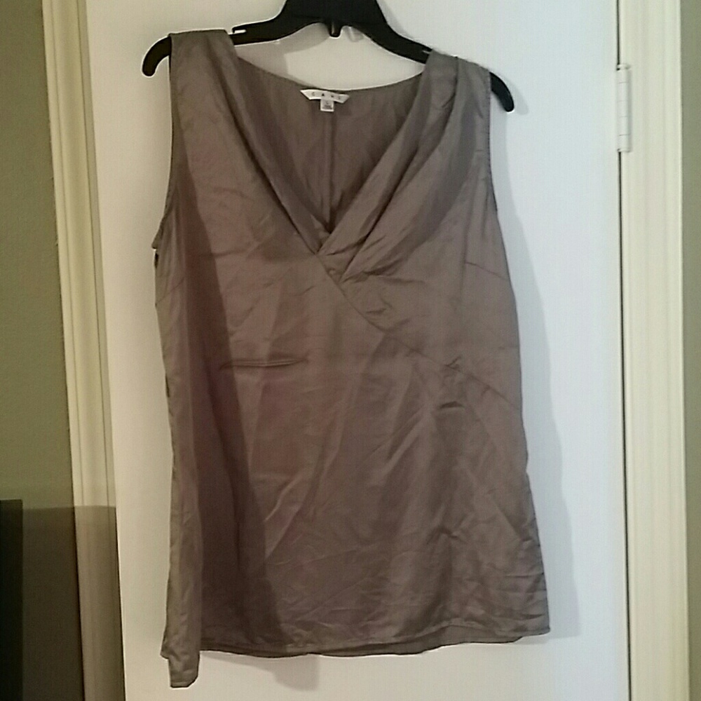 CAbi silky silver/grey top