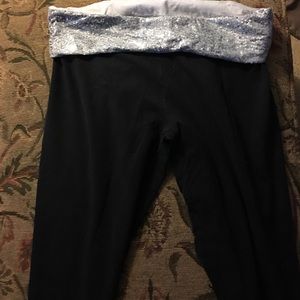 Sequin black yoga pants