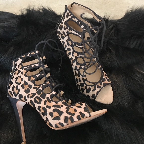 Zara Shoes - ZARA LEOPARD, LACE UP SANDALS SIZE 37
