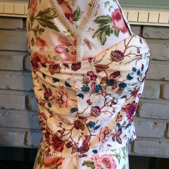 Raspberry Pink White Floral Crop Top Bustier - Picture 4 of 7