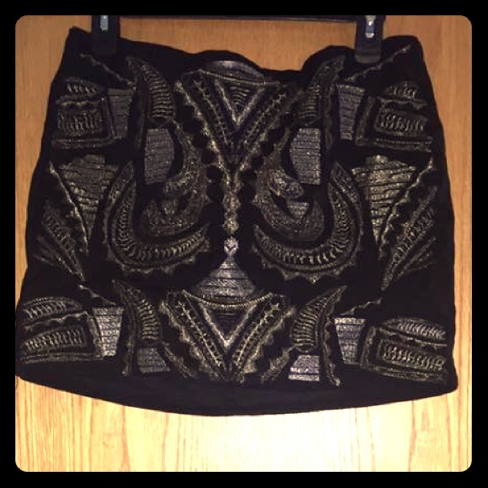 Black & Gold Mini Skirt