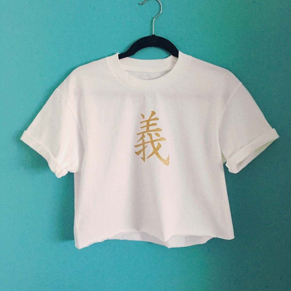 "Justice" Kanji Crop Tee