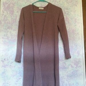 long purple cardigan