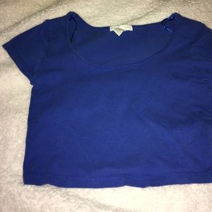 blue crop top