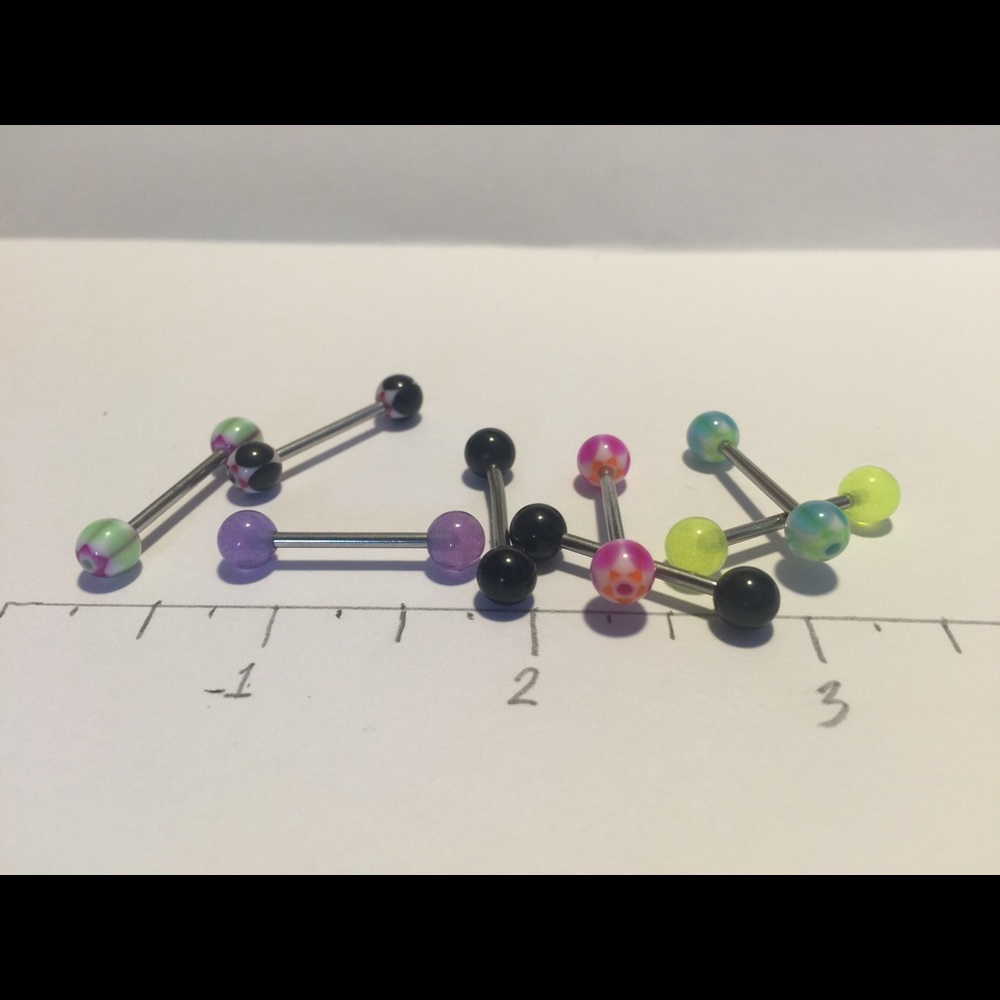 Stainless steel barbell body jewelry