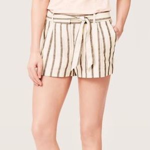 LOFT Striped Linen Shorts