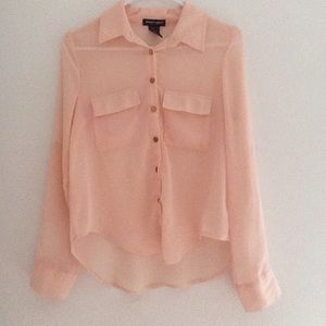 Los Angeles "About A Girl" Pink Sheer Top. XS
