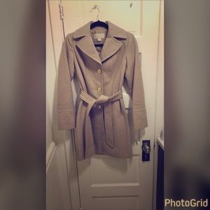 MICHAEL Michael Kors Wool-Blend Coat in Oatmeal