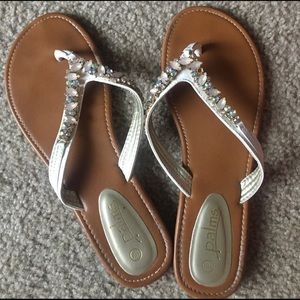 Rhinestone Adorned palms sandals size 11