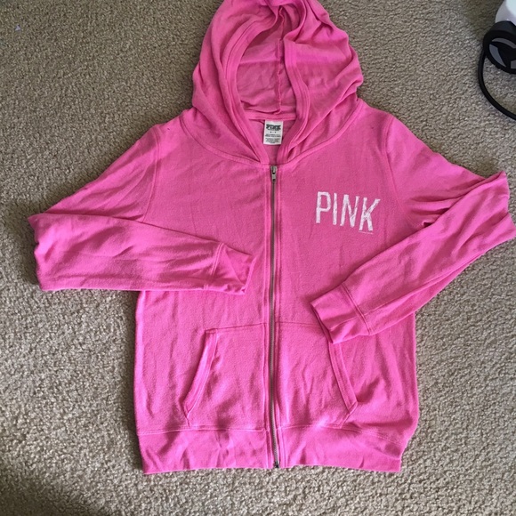 Women's Pink VS comfy full zip-up. Stretchy size:S - Picture 1 of 2