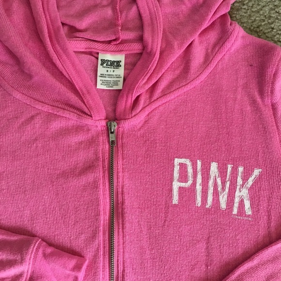 Women's Pink VS comfy full zip-up. Stretchy size:S - Picture 2 of 2