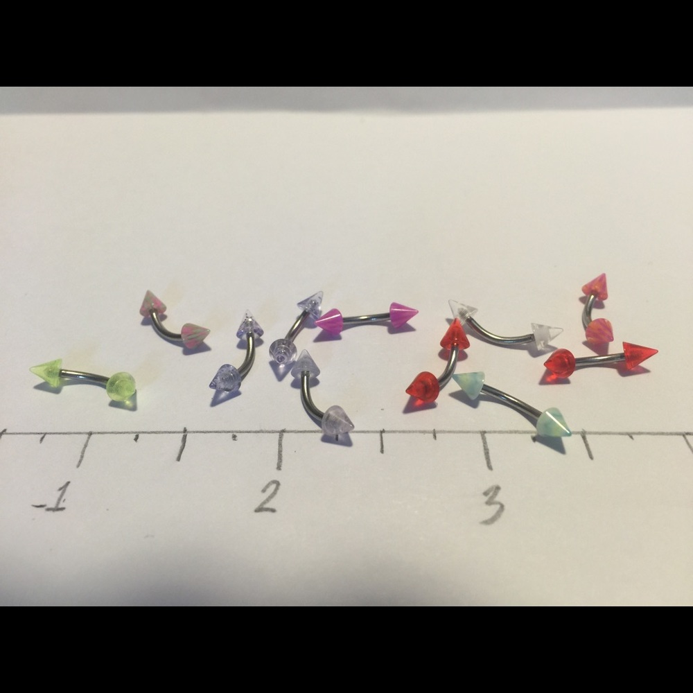 New never worn Stainless steel curved barbells