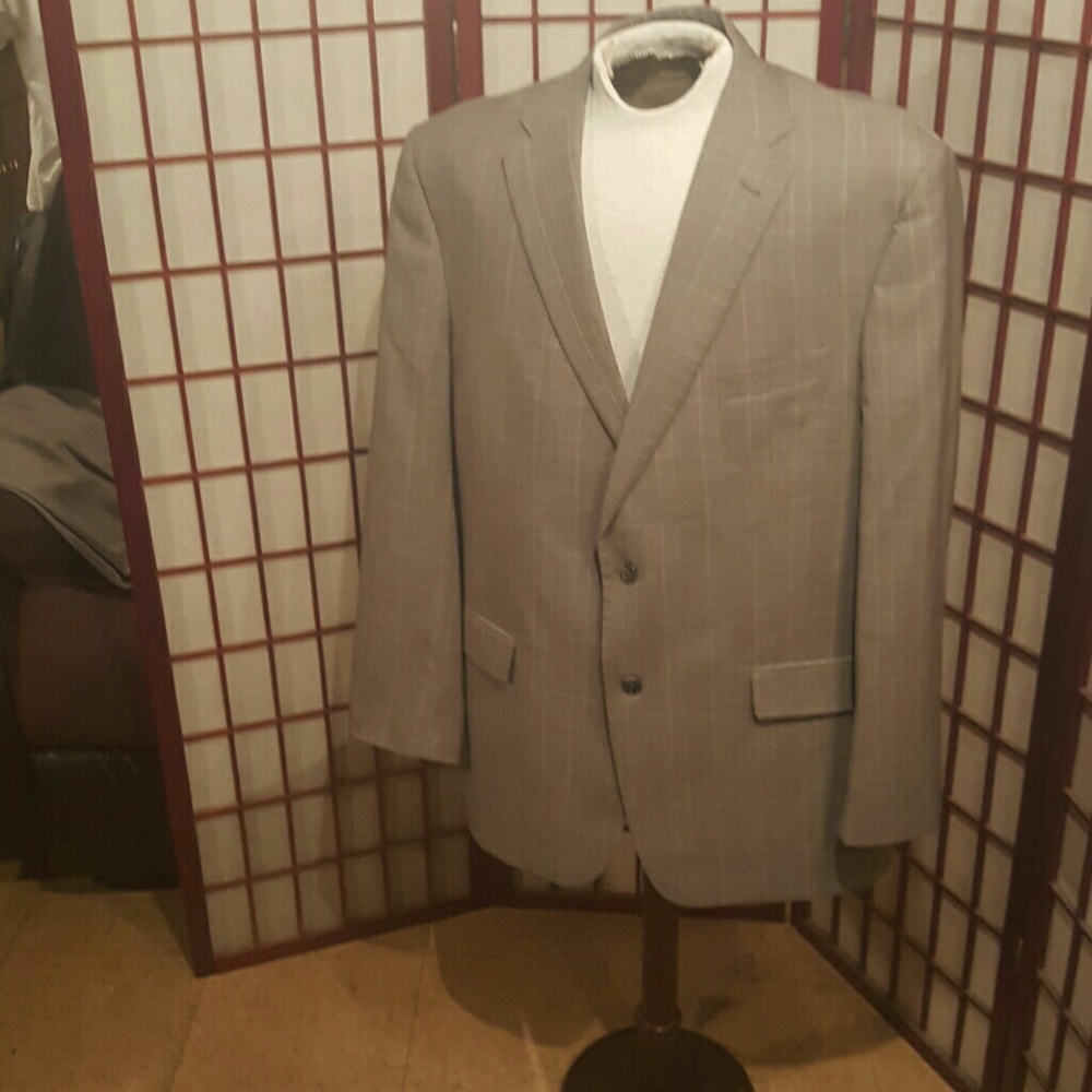 Men's grey plaid Jos A. Bank suit