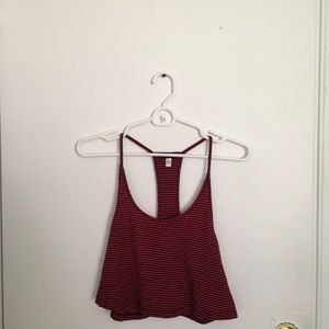 Red Striped Crop Top