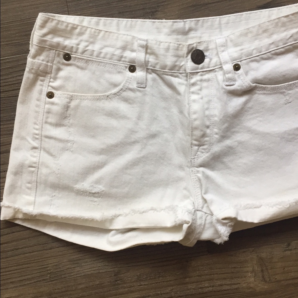 J.Crew Distressed White Denim Shorts