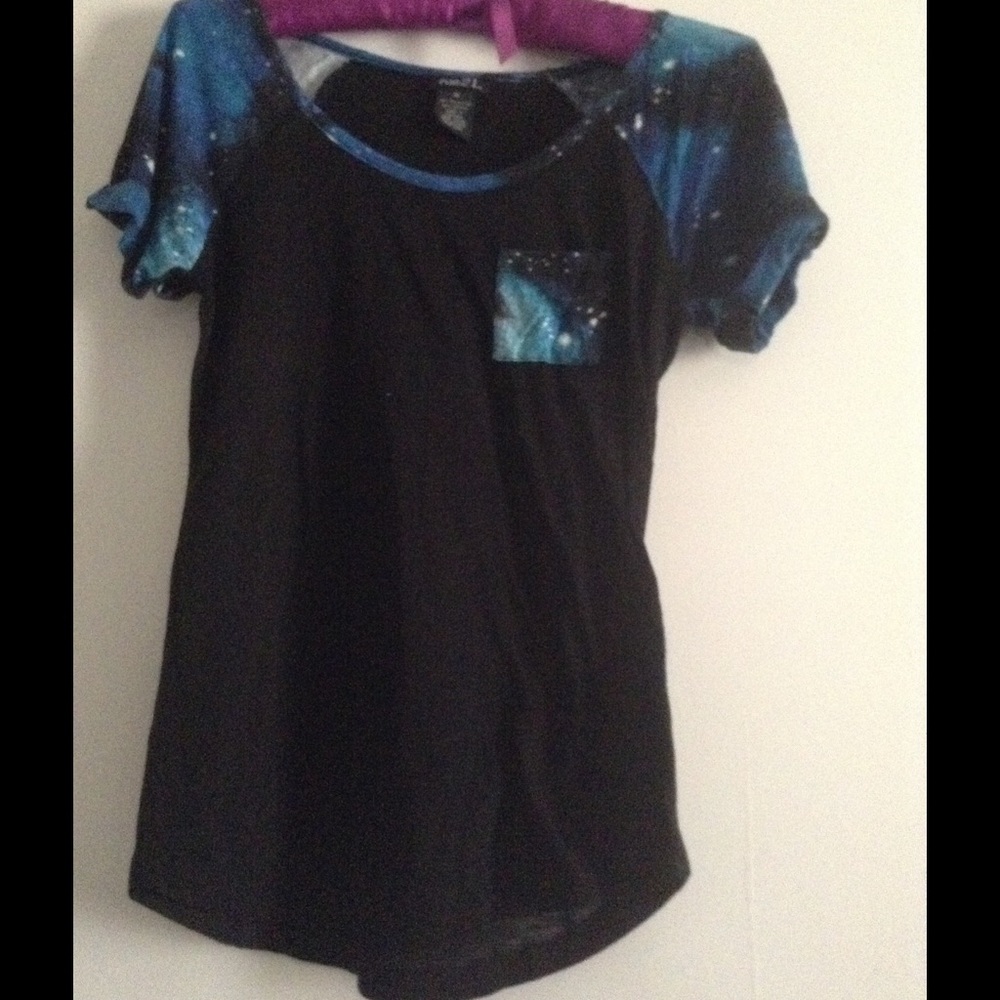 Rue 21 cute black and blue blouse.