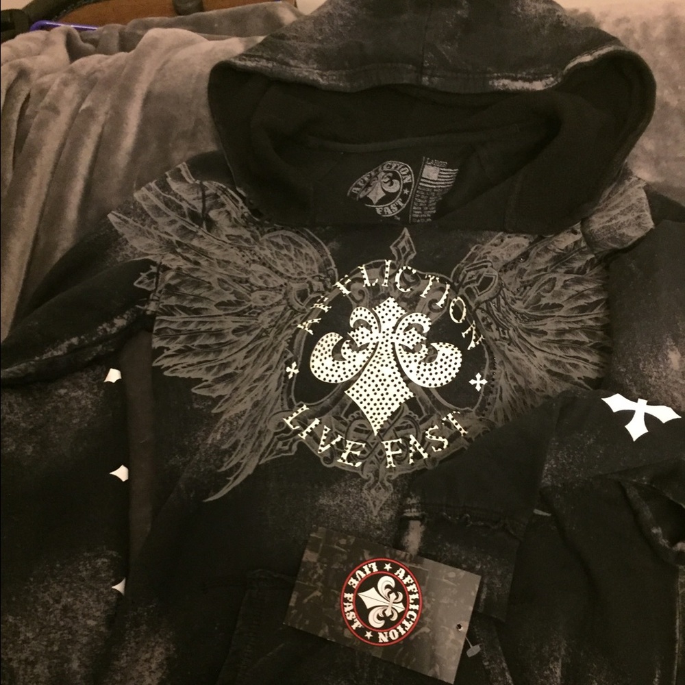 Brand new women's Affliction hoodie. Pullover