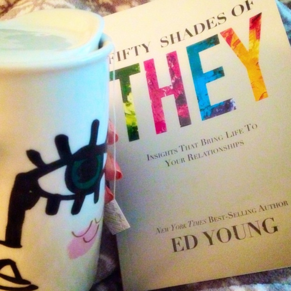 Starbucks "winkling eye lady" ceramic tumbler