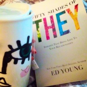 Starbucks "winkling eye lady" ceramic tumbler