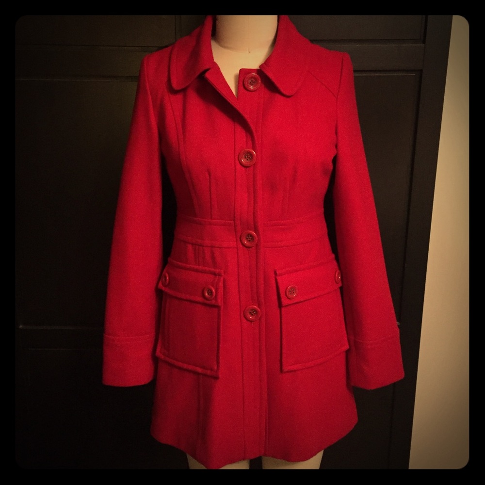 Cherry Red wool coat