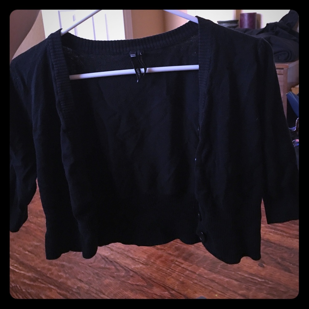 Short black cardigan