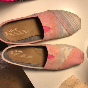 Light pink and blue TOMS