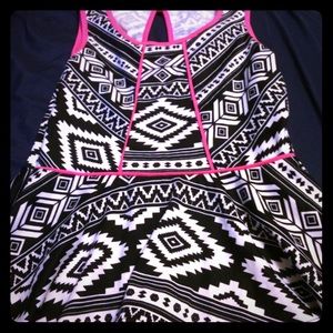 Charlotte Russe black and pink tank